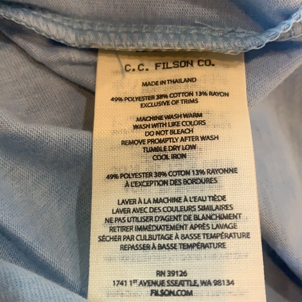 C.C. Filson Buckshot T- Shirt, NEW LtBlueHth NEW - Picture 5 of 5